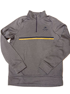 Under Armour Gray Half Zip with Navy and Gold Stripes